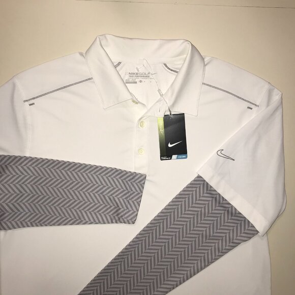 Men's Vintage Nike Golf Double Layer Long Sleeve Polo-Size M (483291) - Picture 1 of 16